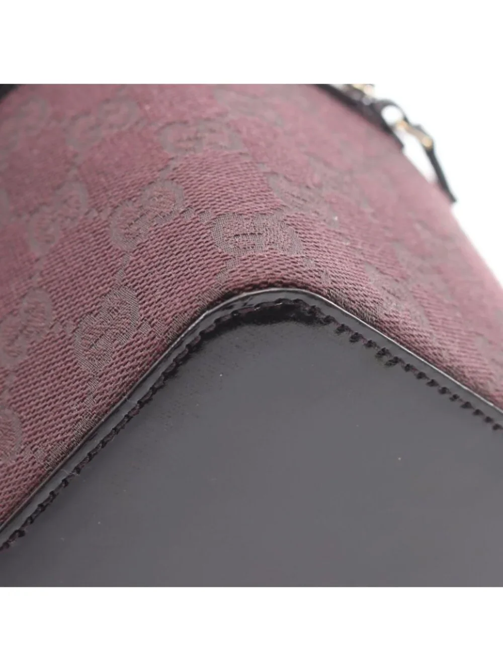 Gucci Handbag GG Canvas Patent Vanity Bag